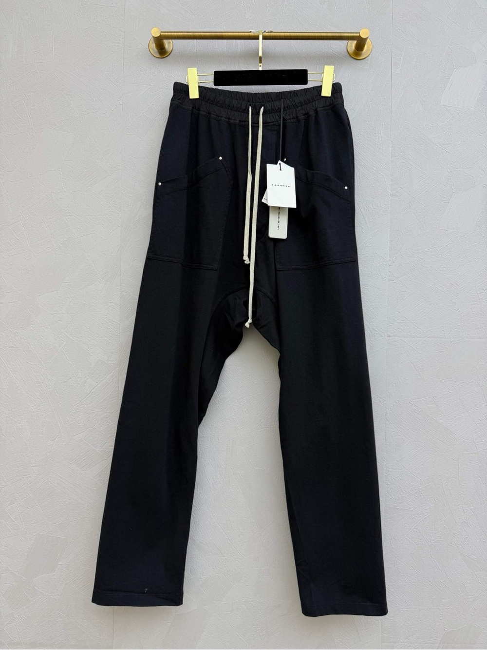 Rick Owens Black Drawstring Tapered Joggers